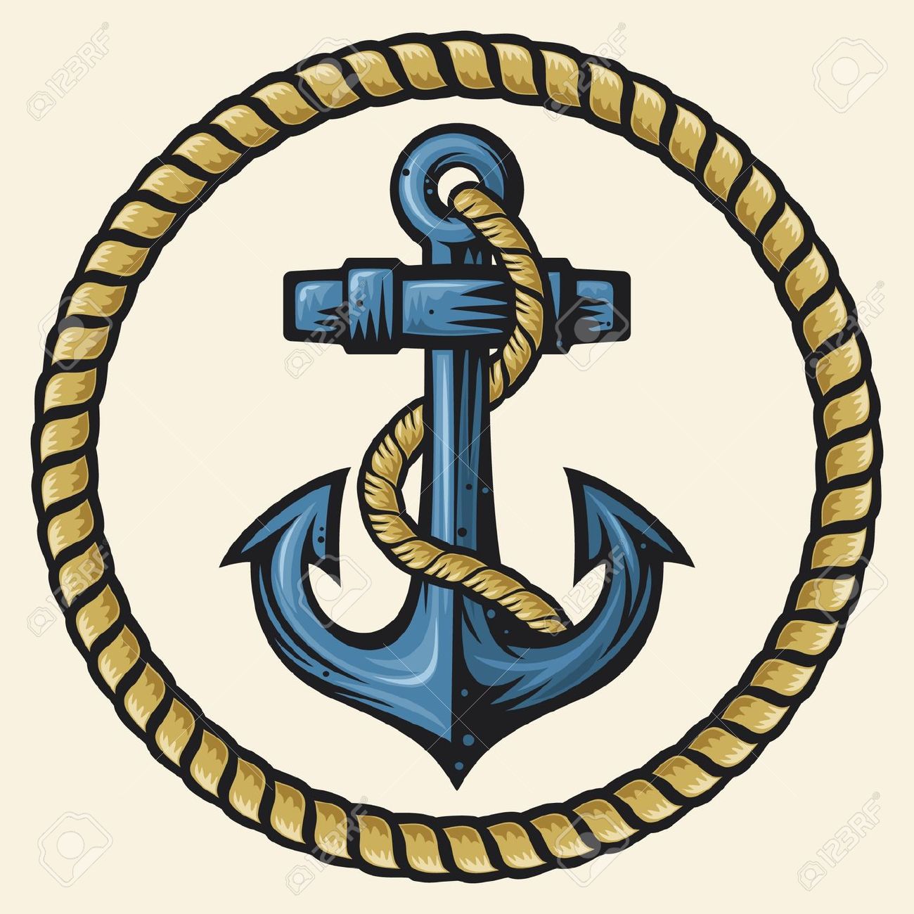 15867538 Anker und Seil Design Lizenzfreie Bilder